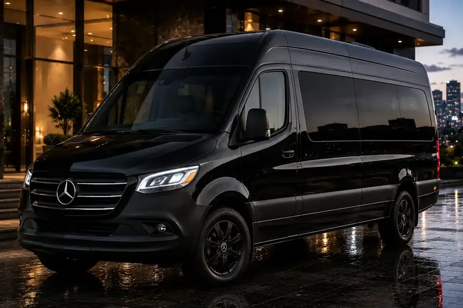 Executive Sprinter van for premium group transportation and airport transfers