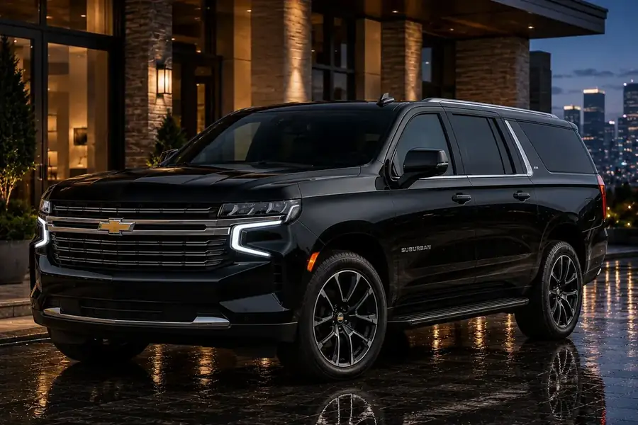 Hourly chauffeur service with professional driver and luxury executive SUV