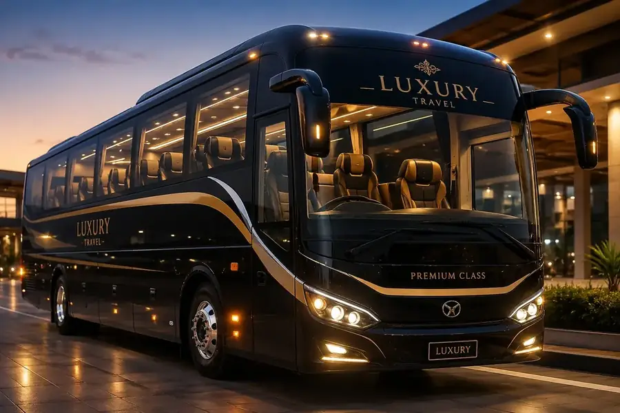 Luxury group transportation bus for conventions events and corporate travel